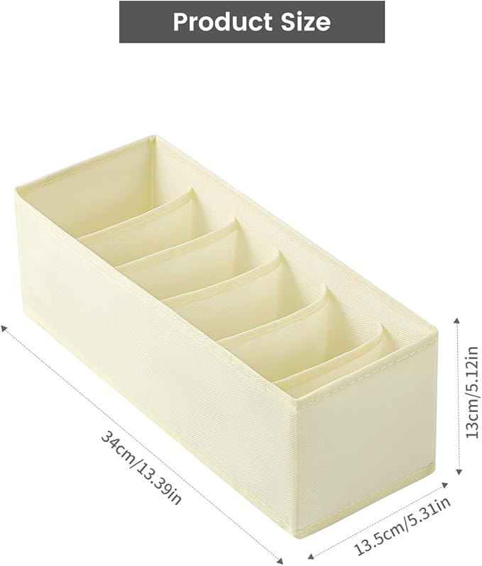 3 Packs Fabric Belt Organizer, 6 Grids Belt Organizer for Closet and Drawer, Foldable Dresser Drawer Organizers, Tie Storage 