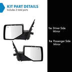 TRQ Driver and Passenger Side Mirror Assembly Set Power Heated Puddle Light Foldaway Paint to Match Compatible with 06-10 For