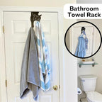 Evelots Cat Over The Door Hooks for Hanging-Set of 2 Black-Over The Door Organizer-Strong Metal Hooks