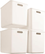 4 pack large plastic White storage bins Baskets, Toy Box Chest with Lids and Handle，Organizer Containers for Baby，Kids,snacks