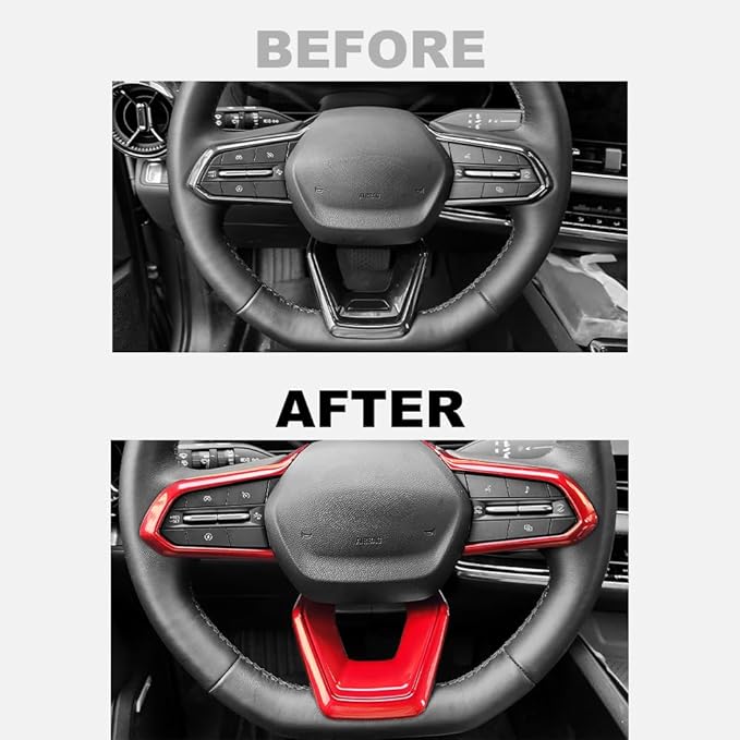 Steering Wheel Cover Compatible with Chevrolet Equinox 2025 2026, Auto Interior Upgrade Accessories-Red