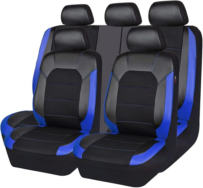 CAR PASS Leather seat Covers,Automotive Universal Sport car seat Cover Super 5mm Composite Sponge Inside,Airbag Compatible fi