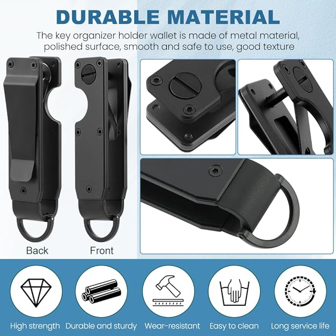 Key Organizer, Chain Holder Organizer, Minimalist Holder for keychain Secures 1-5 Keys