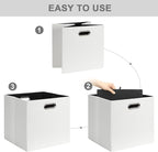 Posprica 11x11 Storage Cubes, Collapsible Storage Bins with Dual Handles, Fabric Foldable Storage Boxes Basket for Closet She