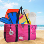 NGIL Extra Large Utility Tote Reusable Grocery Bag Oversized Collapsible for Groceries, Storage, Picnic, Beach (Nurse Life-hot Pink)