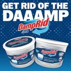 DampRid Hi-Capacity-Moisture Absorber Bucket, Fragrance Free, 2 lb. 15.5 oz. & Moisture-Detection Strip, Attracts & Traps Exc
