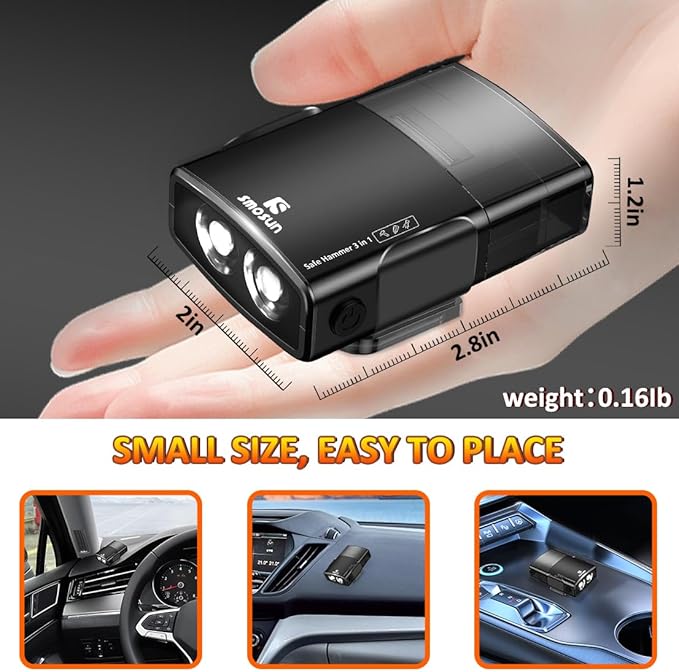 Upgraded Safe Hammer Glass Breaker Under Water, 3 in 1 Car Hammer Seatbelt Cutter Window Breaker Emergency Escape Tool, with 