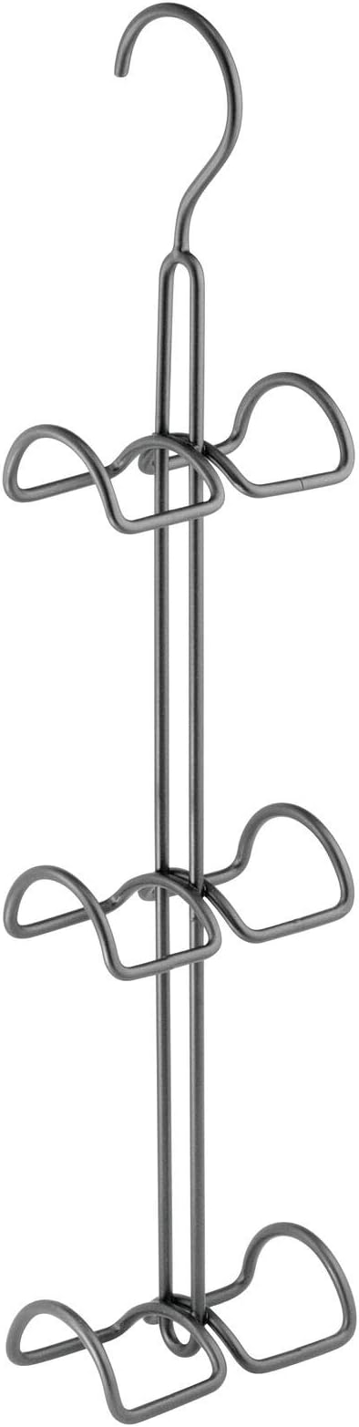 mDesign Metal Wire Over The Closet Rod Hanging Storage Organizer Hanger for Storing and Organizing Purses, Backpacks, Satchel