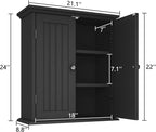 ChooChoo Bathroom Wall Cabinet, Over The Toilet Space Saver Storage Cabinet, Medicine Cabinet with 2 Door and Adjustable Shel