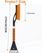 27'' Snow Brush and Ice Scrapers for Car Windshield, 2-in-1 Car Accessories Detachable Snow Ice Scraper and Brush with Foam Grip for Cars, Trucks, SUVs