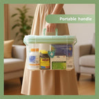 2 Pack Clear Medicine Organizer Storage Box with Tray, Portable Medicine Cabinet with Handle, Plastic First Aid box Empty wit