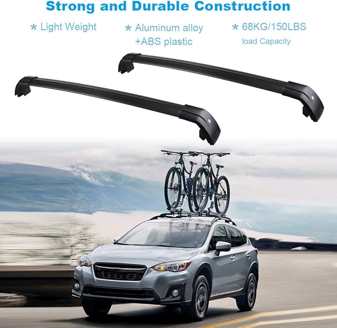 JDMON Compatible with Roof Rack Cross Bars KIA Sorento 2015 2016 2017 2018 with Side Rails Anti-theft Locks Desigh, Aluminum Luggage Rack Crossbar for Rooftop Cargo Bag Carrier Kayak Canoe Bike, Black