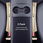 Car Seat Gap Filler Plug Strip with Storage Slot, Automotive Side Seat Organizer or Catcher Fill The Gap Between Seat & Console, Universal Auto Storage Box Inserts for Phone Coins Wallets Keys, Beige