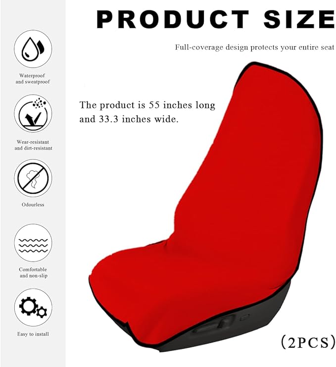 2PCS Car Towel Seat Cover, Waterproof Sweating Non-Slip Premium Soft Towel Carseat Protector, Universal Machine Washable Car 