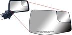 Replacement Passenger Right Side Door Mirror Glass Flat Heated with Convex Blind Spot Glass For Chevrolet Silverado and GMC Sierra 1500 from 2019 to 2023