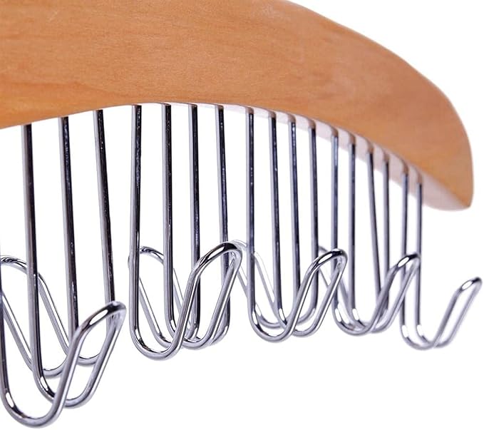 Belt Hanger Organizer for Closet: Ohuhu 2 Pack 12 Hooks Max 36 Belts Tie Rack Wooden Belt Holder for Storage 360 Degree Rotat
