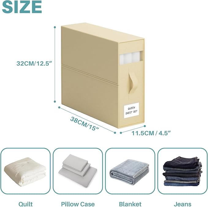 PARANTA Bed Sheet Organizers and Storage 8 Pack,Foldable Linen Closet Organizer,Twin Full Bed Sheet Organizers with Label Han