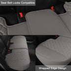 Black Panther Luxury PU Leather Rear Car Seat Cover, Compatible with Most Vehicles, Adjustable Length 49-55'', Diamond Patter