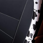 Flying Banner car seat Covers Protects Water Proof Faux Leather Carbon Fiber Fronts Cow Black