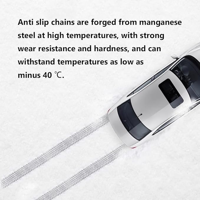 Snow Chains, Snow Tire Chains for Car SUV Pickup Trucks, Adjustable Universal Emergency Thickening Anti-skid Traction Chains,
