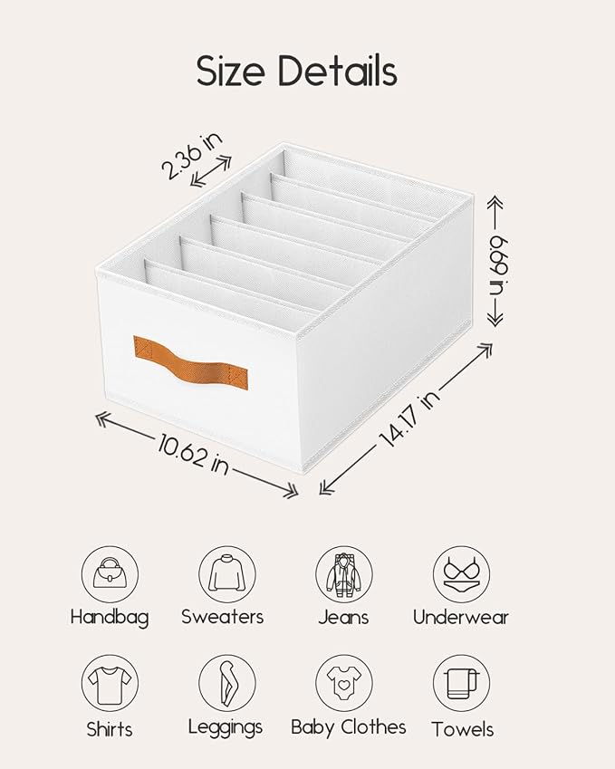 Homsorout Purse Organizer for Closet, Fabric Handbag Storage Organizer with Handles, Foldable Bag Organizer Drawer for Flat H