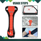 3PCS Car Safety Hammer Set, Window Breaker Seatbelt Cutter, Car Window Glass Hammer Breaker and Seat Belt Cutter Escape Tool 