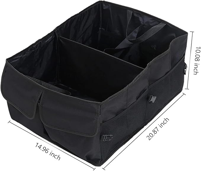 51L Large Capacity Trunk Organizer for Car,Oxford Cloth SUV Trunk Organizer with 2 Pocket and 4 Net Storages Tools Toys