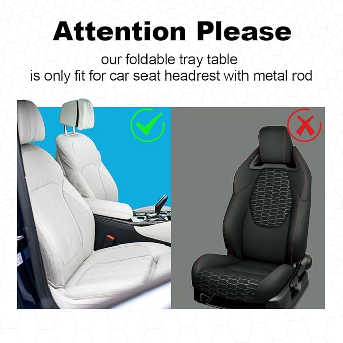 Car Back Seat Tray with Extendable Table, Car Desk for Laptop with Phone Holder, Foldable Trays for Eating & Working, Car Travel Tray Table for Rear Passenger