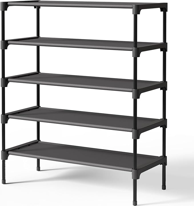 Kitsure Shoe Rack - Non-Woven Shoe Rack Shelf, Shoe Organizer for Closet, Entryway, Garage & Corridor, Stackable Shoe Shelves