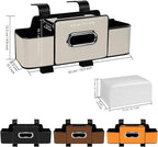 Car Back Seat Organizer with Tissue, Car Seat Back Tissue Box and Storage Hook, Multifunctional Car Organizer for Hold Phone,Drinks,Handbag,Compatible with Most Vehicles (Beige)