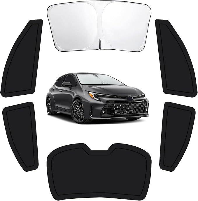 6PCS Car Window Shades for Toyota Corolla 2020-2024, Window Covers for Corolla Windshield Side Rear Windows, Full Set Privacy Protection Car Sunshade with UV Blocking for Camping Napping