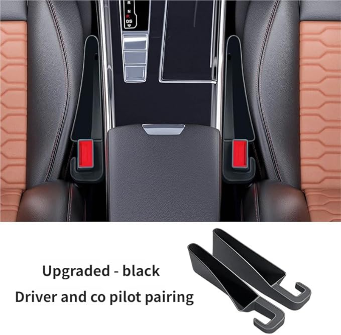 2 Pack Car Seat Gap Filler Organizer Universal Car Gap Seat Filler for Cars & SUVs，Space-Saving Car Organizer Storage Box，Prevents Item Drops，Car Seat Gap Filler for Clutter-Free Interior