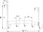 LYNK Professional® Home™ Over the Door Hooks - 5 Hook – Over the Door Coat Rack - Over the Door Hanger - Hanging Towels or Cl