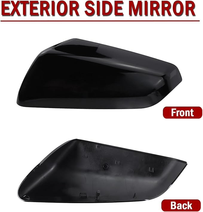 Left Driver Side Exterior Mirror Cap Cover Rearview Mirror Cover Trim Fit for 2018 2019 2020 2021 2022 2023 Chevrolet Equinox & GMC Terrain Replace 23406417 (Glossy Black)