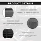 Car Sun Visor Organizer, Leather Sun Visor Pocket Organizer Case with Multi-Pocket Net Zipper, Suede Note Holder Car Visor Storage Pouch for Card Pen Sunglasses Document (Gray)