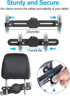 woleyi Car Headrest Large Tablet Mount, Heavy Duty Ultra Stable Car Back Seat Tablet Holder, Compatible iPad Pro 13/Air, Samsung Galaxy Tabs, Surface Pro/Go, Fire HD and More 9.5-14.5" Tablets