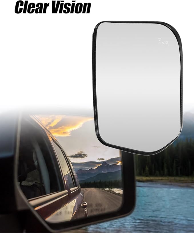 Passenger Side Heated Mirror Glass Fit For Toyota FJ Cruiser 2007 2008 2009 2010 2011 2012 2013 2014, Right Rearview Mirror with Blind Spot and Backing Plate