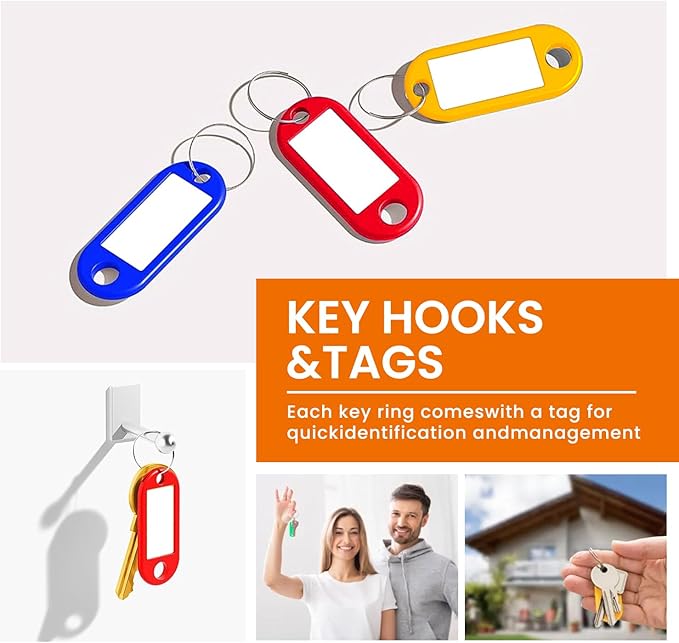 Zippered Key Case, Key Organizer, Fireproof and Waterproof Key Binder with 24 Hooks and Tags Portable Key Storage Book for Of