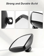 Lower Door Mirror Compatible with International Durastar Workstar Prostar 2002–2023, Truck Side Rear View Mirror, Wide Angle, Black ABS Housing, Universal Left & Right