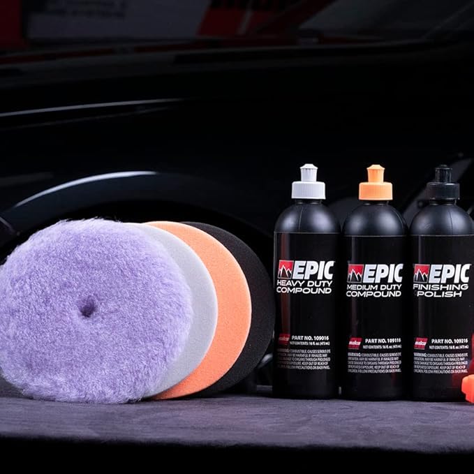Malco Epic Black Foam Finishing Polish Pad 6.5 inch – Orbital Polishing Pad/Use with Malco Epic Finishing Polish (109232) / Swirl-Free and Dust-Free Finish / (840003)