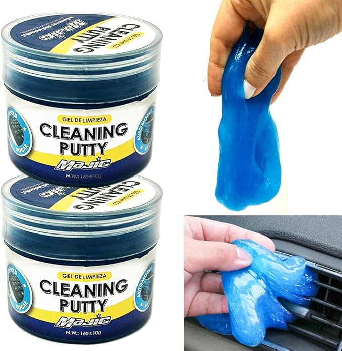 2 Pk Car Cleaning Gel Interior Detailing Auto Putty Dust Crevice Cleaner Slime Dirt Removal Wipe Auto Scratch-Free Reusable D