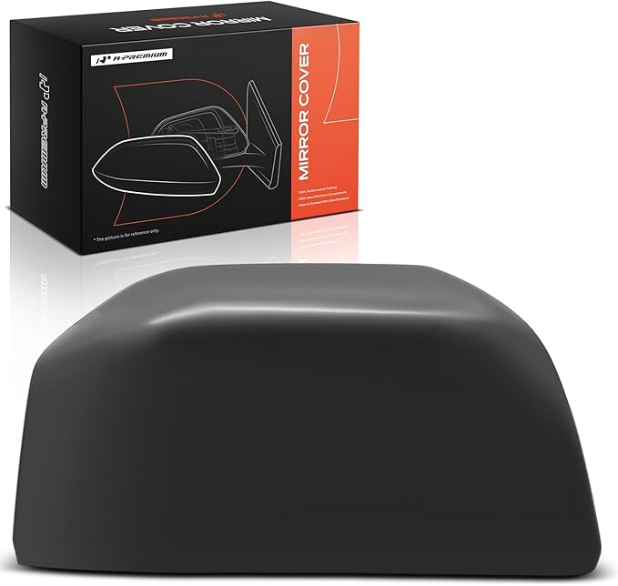 A-Premium Passenger Side Rearview Mirror Cover Cap - Compatible with Ford F-150 F150 2015-2020 - Smooth Black