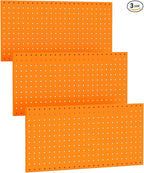 TORACK 3 PCS Metal Pegboard Panels(12x24 inch) for Wall Garage Tools Storage Pegboard for Workbench, Modular Peg Board Tool O