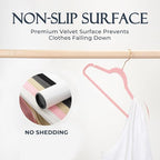 HOUSE DAY Pink Velvet Hangers 120 Pack, Premium Non-Slip Felt Clothes, Sturdy Heavy Duty Coat, Durable Hangers for Suits, Spa