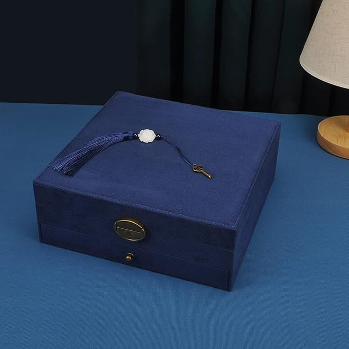Women Jewelry Box Lockable 3 Layers Large Jewelry Organizer Storage Case for Earrings Necklaces Rings Bracelets,Green Display