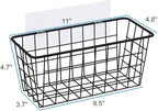 Toplife Kitchen Hanging Basket, No Drilling Cabinet Door Organizer Rack, Wall Adhesive Basket for Cabinet, Cupboard Door, Bat