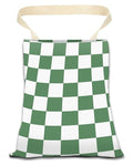 Car Trash Can, Durable Hanging Car Trash Garbage Bag, Cute Automotive Garbage Cans Organizer, White Green Checkerboard