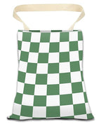 Car Trash Can, Durable Hanging Car Trash Garbage Bag, Cute Automotive Garbage Cans Organizer, White Green Checkerboard