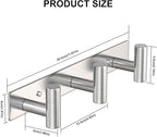VAEHOLD Silvery Hat and Coat Wall Mount Rack - 3 Hooks for Robes, Bags, Keys, and Towels - Bathroom Towel Hanger Organizer (1