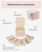 Vlando Travel Jewelry Case,Jewelry Organizer with 6 zipper velvet Jewelry bags for Women Girl,Wedding Birthday Gift Ideas for